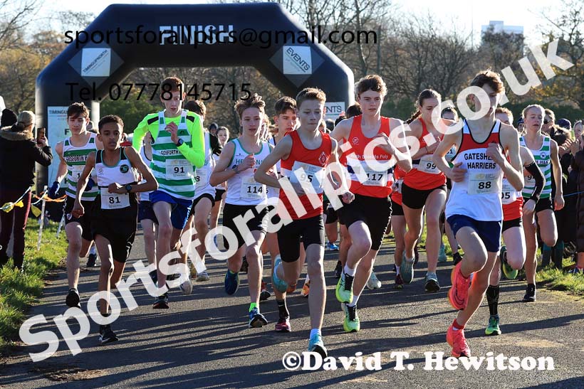 Boys and Girls under-15s 2023 Heaton Memorial 10k Road Race, Newcastle Town Moor, Newcastle.  Photo: David T. Hewitson/Sports for All Pics